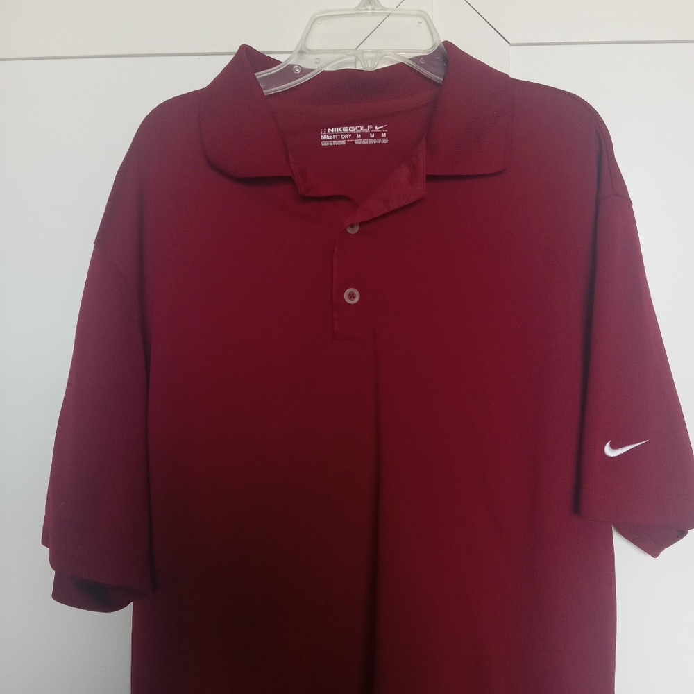 Nike Golf Dry Fit Men's Burgundy Polo Size M EUC
